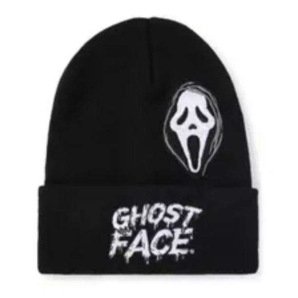 Bioworld Ghost Face Black Beanie Hat - Picture 1 of 7